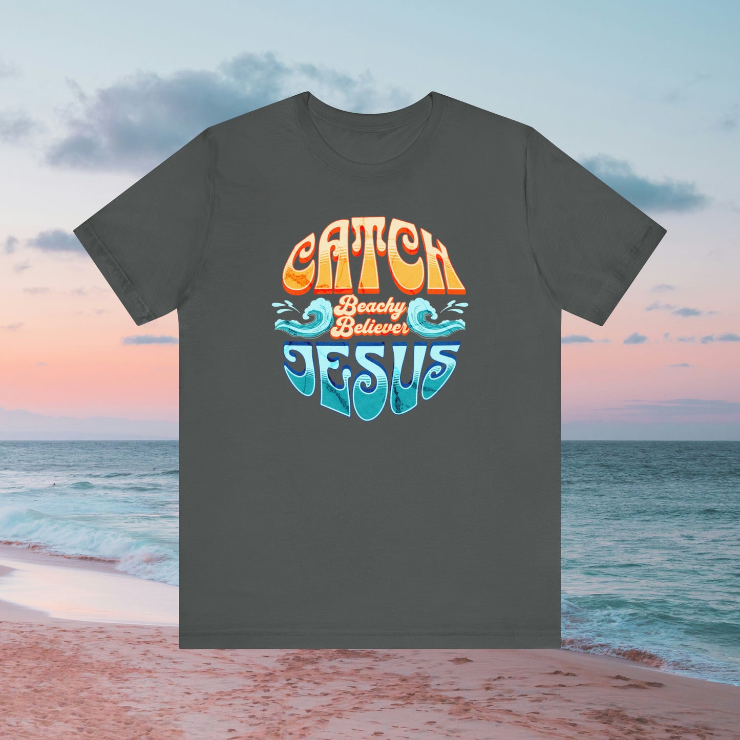 Round Wave Catch Jesus With Waves T-Shirt