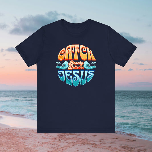 Round Wave Catch Jesus With Waves T-Shirt