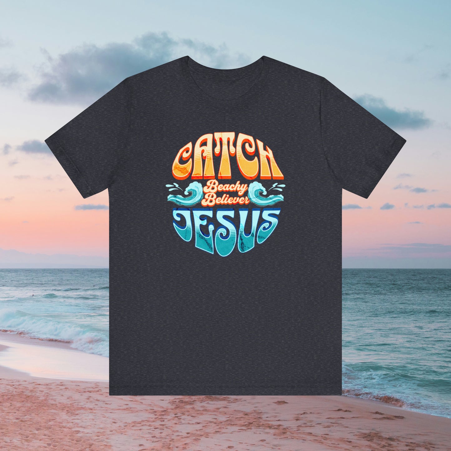 Round Wave Catch Jesus With Waves T-Shirt