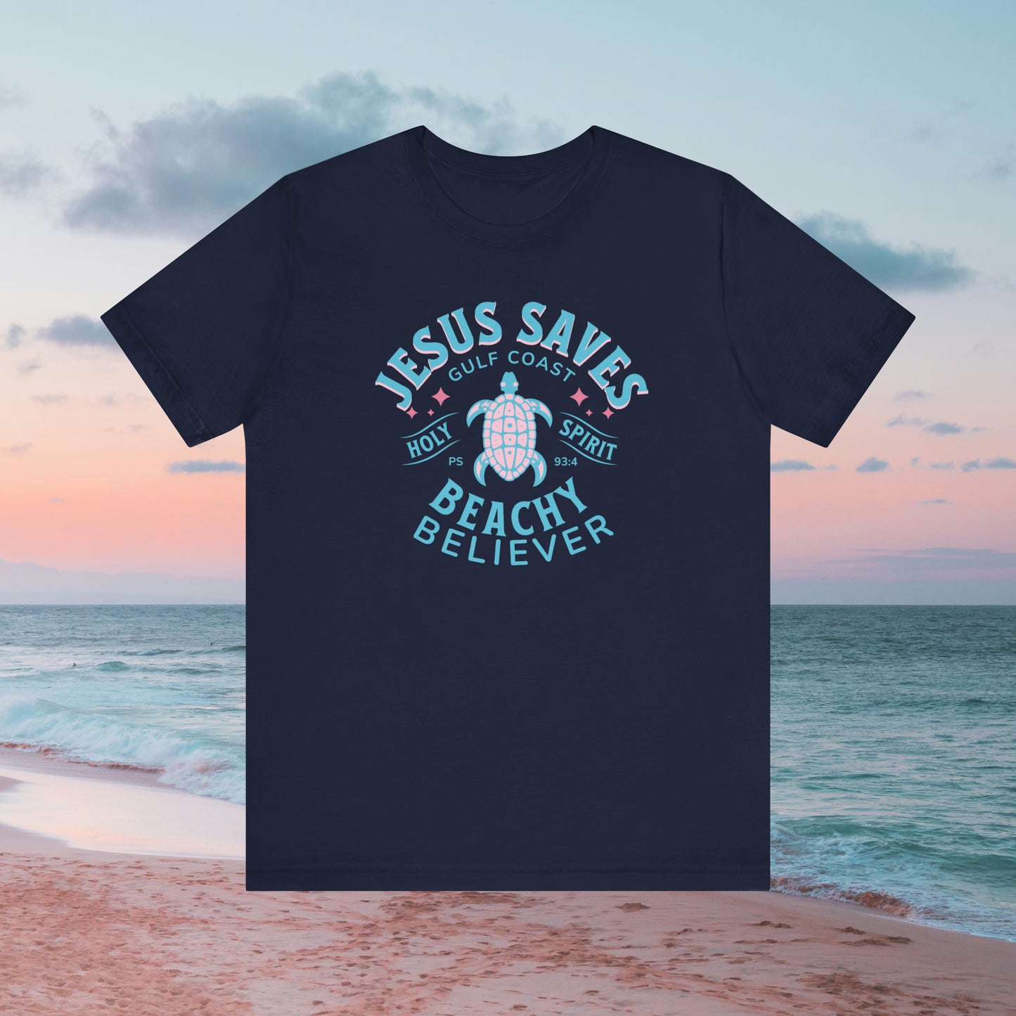 Jesus Saves Turtle Beachy Believer, Christian T-Shirt