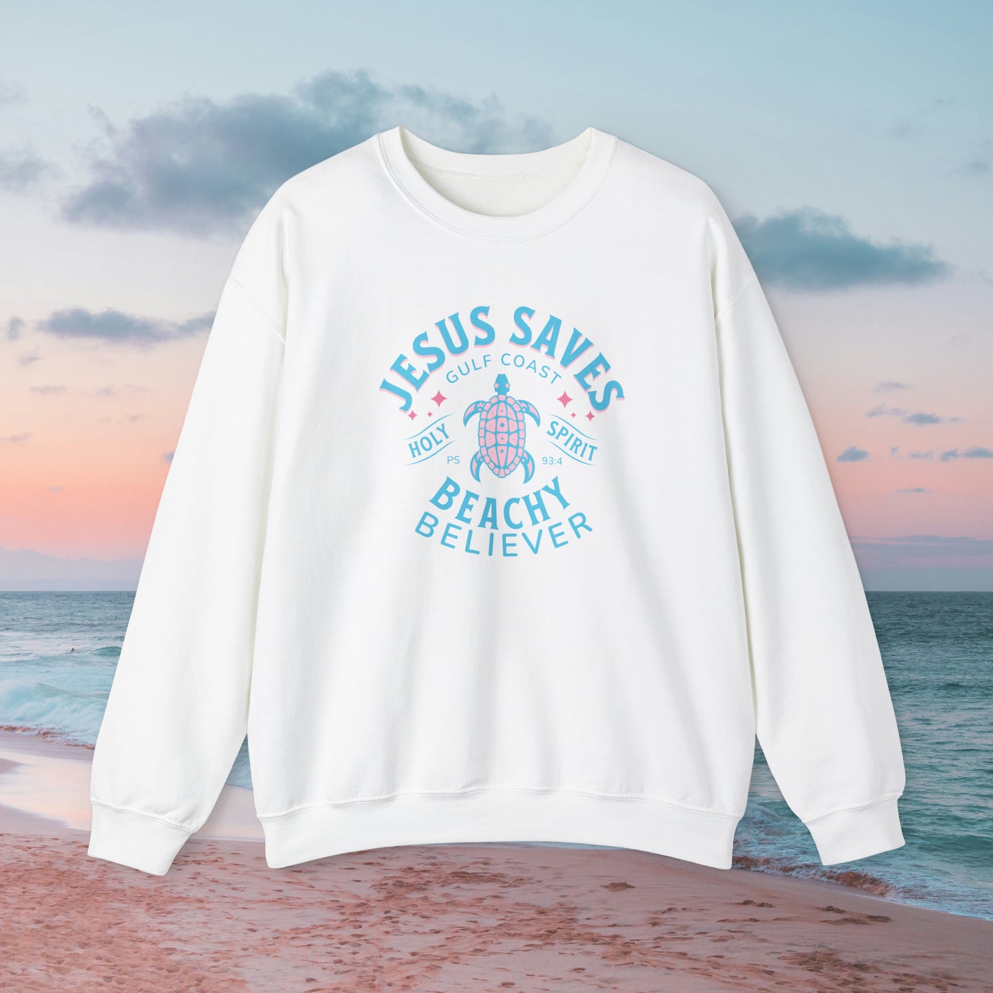 Jesus Saves, Sea Turtle Crewneck Sweatshirt