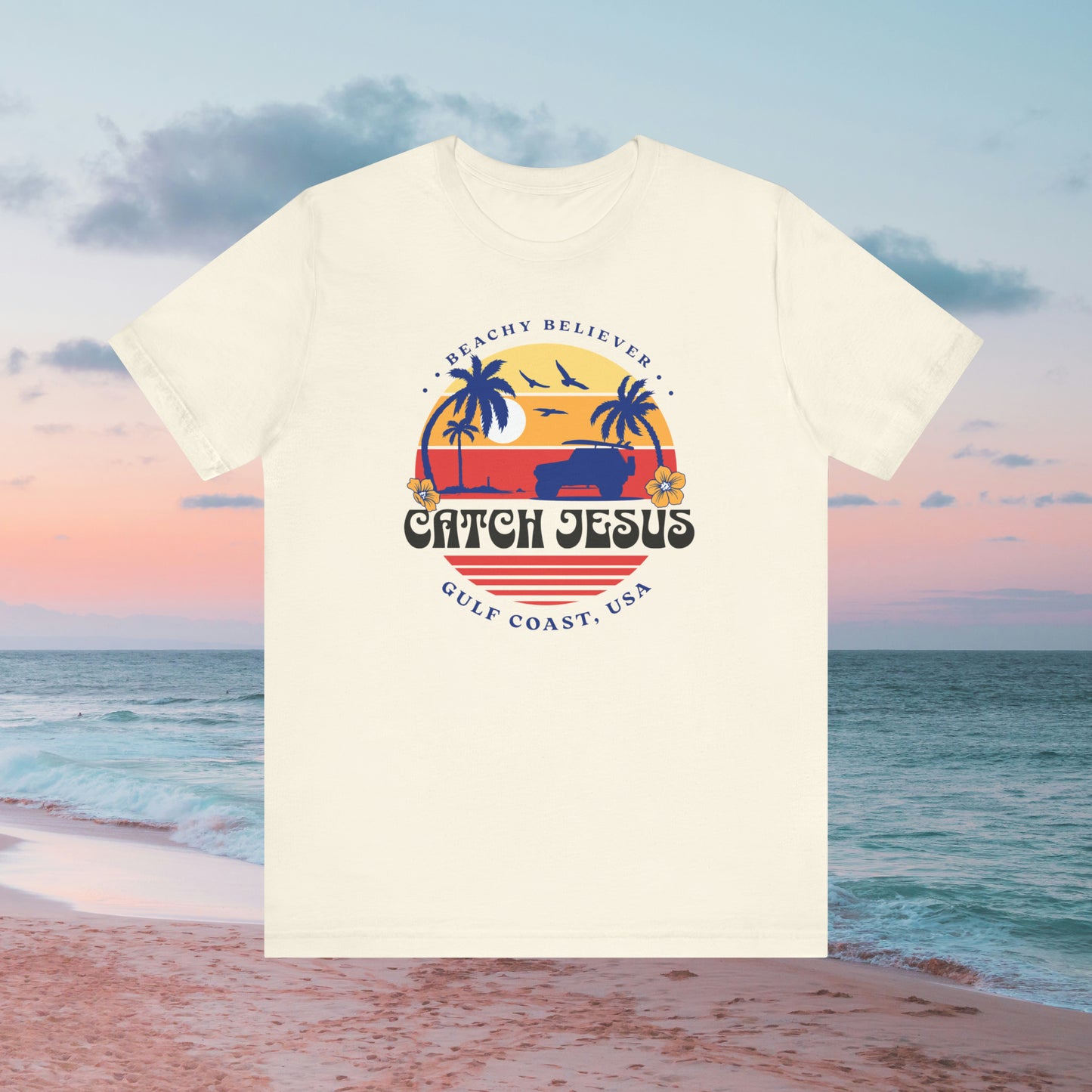 Off Road Surf Sunset, Catch Jesus, Christian T-Shirt