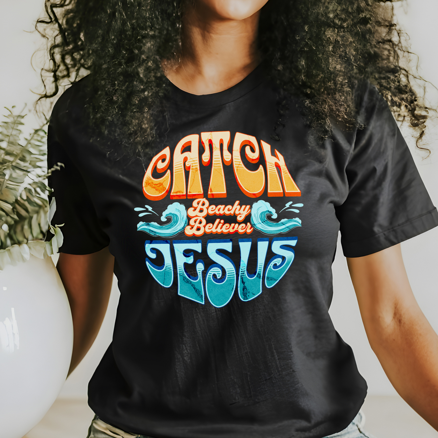 Round Wave Catch Jesus With Waves T-Shirt