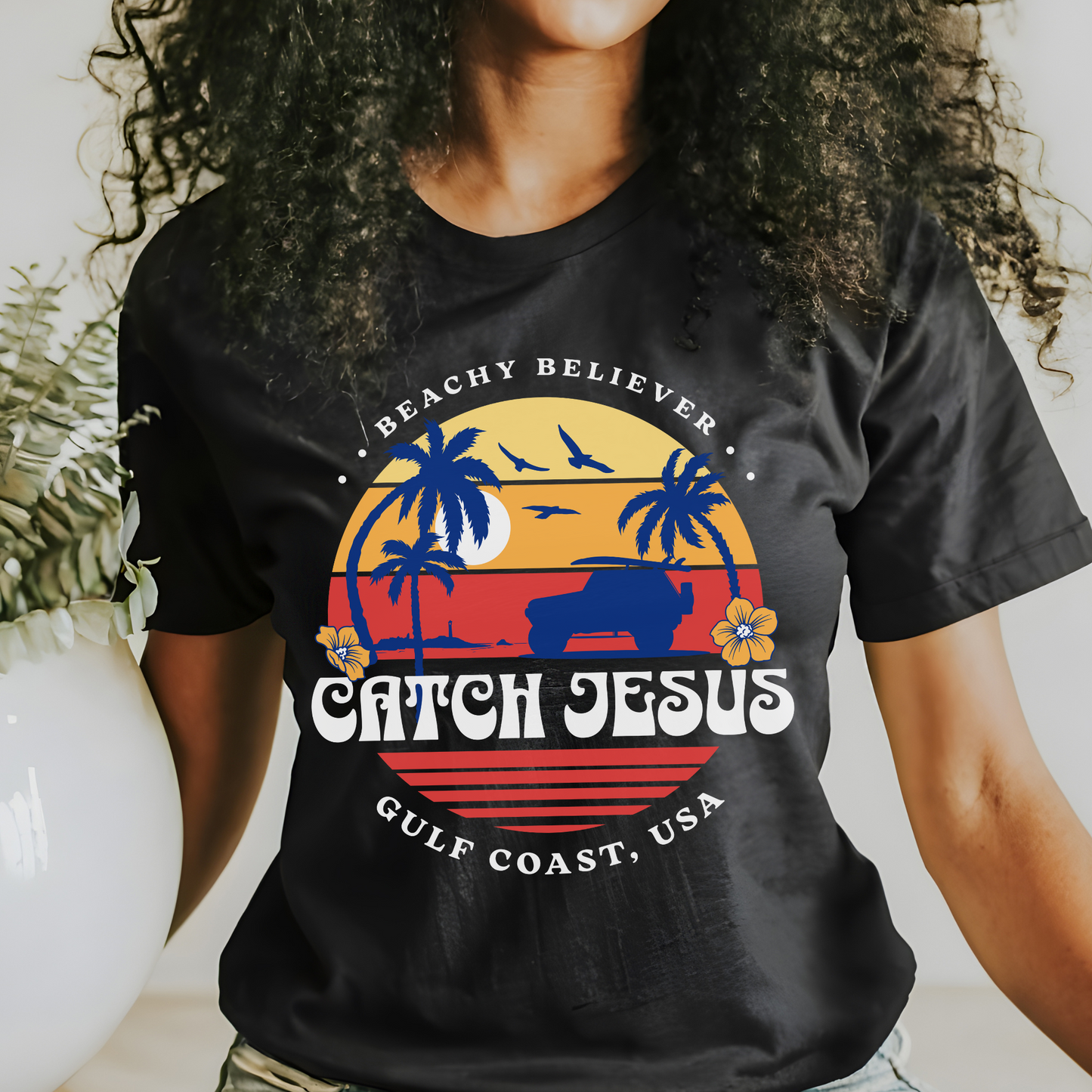 Off Road Surf Sunset, Catch Jesus, Christian T-Shirt